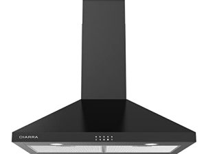 CIARRA Black Range Hood 30 inch 450 CFM with Anti-Fingerprint Design Stove Vent Hood for Kitchen with 3 Speed Exhaust Fan