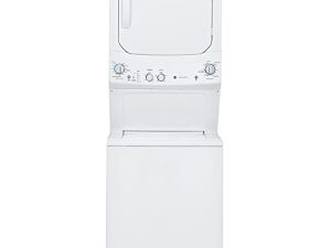 GE GUD24GSSMWW Unitized Spacemaker 2.3 Washer with Stainless Steel Basket and 4.4 Cu. Ft. Capacity Gas Dryer