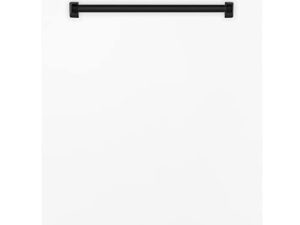 ZLINE Autograph Edition 24" 3rd Rack Top Control Tall Tub Dishwasher in White Matte with Matte Black Handle