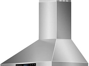 AROAN Wall Mount Range Hood with Ducted/Ductless Convertible Duct