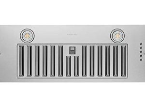 Hauslane | Chef Series Range Hood R100 30" Built-In/Recessed Stove Hood | Compact Stainless Steel | 3 Speed Kitchen Exhaust Fan with Light | Dishwasher-Safe Baffle Filter | 6" Duct