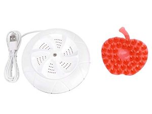 Mini Portable Turbo Automatic Electric Washing Machine Washer Laundry Household Small Ultrasound Turbo Travel(white)