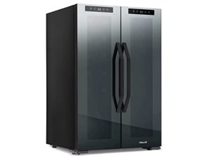 NewAir 12 Bottle/ 39 Can Wine Cooler Refrigerator | Shadow Series | Dual Temperature Zones