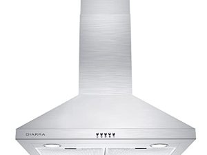 Wall Mount Range Hood 30 inch with 450 CFM Stainless Steel Stove Vent Hood for Kitchen with 3 Speed Exhaust Fan Ducted and Ductless Convertible CAS75206P