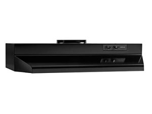 Broan-NuTone BUEZ230BL Broan UC 190 CFM 30N Black Economy 30-inch Under-Cabinet Easy Install Range Hood with 2-Speed Exhaust Fan and Light