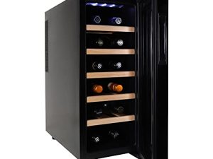 Koolatron Deluxe 12 Bottle Wine Cooler with Beech Wood Racks