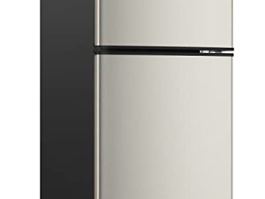 Bodare Mini Fridge with Freezer Quiet: 3.2 Cu.Ft Mini Refrigerator with 2 Doors - Small Refrigerator Energy-Efficient Compact Refrigerator - Small Fridge for Bedroom Dorm Office Apartment (Champagne)