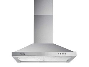 Tieasy Wall Mount Range Hood 30 inch with Ducted/Ductless Convertible Duct