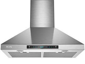 HisoHu Wall Mount Range Hood with Ducted/Ductless Convertible Duct