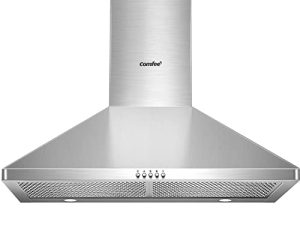Comfee CVP30W6AST Ducted Pyramid Range 450 CFM Stainless Steel Wall Mount Vent Hood with 3 Speed Exhaust Fan