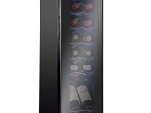 Ivation 12 Bottle Compressor Wine Cooler Refrigerator w/Lock | Large Freestanding Wine Cellar For Red