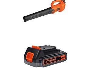 BLACK+DECKER 20V MAX Leaf Blower with Extra Lithium Battery 2.0 Amp Hour (BCBL700D1 & LBXR2020-OPE)