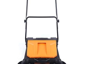 Eapmic Commercial Walk Behind Sweeper 26" Industrial Hand Push Floor Sweeper Outdoor Indoor Foldable Manual Sweeping Machine with 4 Gal Trash Bin for Basement