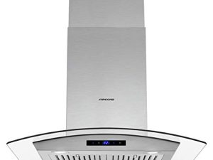 FIREGAS 30 inch Kitchen Island Range Hood 450 CFM with Chimney