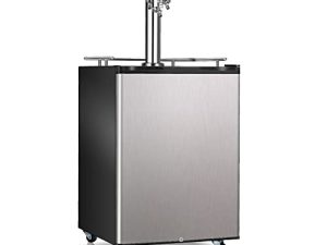 Full Size Kegerator，ICEJUNGLE Outdoor Triple Tap Draft Beer Dispenser Beverage Beer Cooler