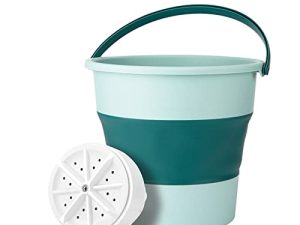 LOPECY-Sta Foldable Portable Washing Machine for Apartment Mini Laundry Small Handheld Ul-trasonic Turbine Washer for Underwear Socks Baby Clothes Automatic Clothes Washer Tub for Camping RV Travel