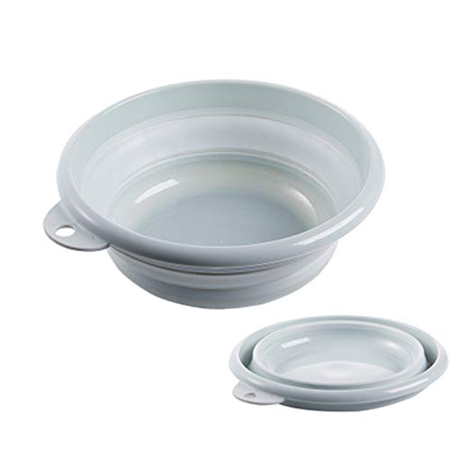 Jkhome Collapsible Wash Basin Folding Dishpan Dish Bowl Washing Tub Set of 1 (Light Blue - Size Small) Jkhome Collapsible Wash Basin Folding Dishpan Dish Bowl Washing Tub Set of 1 (Light Blue - Size Small)