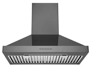 Hauslane | Chef Series 30" WM-590 | Black Stainless Steel Fingerprint and Smudge Resistant | 3 Speed Wall Mount Kitchen Fan | Easy Clean Baffle Filters