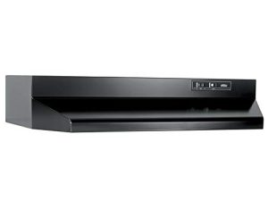 Broan-NuTone BUEZ030BL Broan UC 160 CFM 30N Black Economy 30-inch Under-Cabinet Easy Install Convertible Range Hood with 2-Speed Exhaust Fan and Light