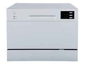 SPT SD-2225DS Compact Countertop Dishwasher/Delay Start Energy Star Portable Dishwasher with Stainless Steel Interior and 6 Place Settings Rack Silverware Basket/Apartment Office Home Kitchen