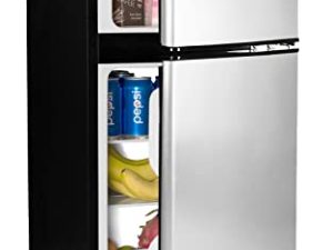 Anukis Compact Refrigerator 3.5 Cu Ft 2 Door Mini Fridge with Freezer For Apartment