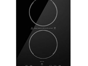 Empava Electric Stove Induction Cooktop Vertical with 2 Burners in Black Vitro Ceramic Smooth Surface Glass 120V