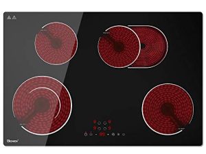 Electric Cooktop 30 Inch Drop-in Ceramic Cooktop Stove Burner GIONIEN 4 Burners Glass Cooktop with Flexible Ring