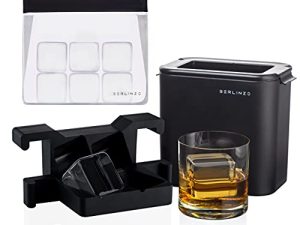 Premium Clear Ice Cube Maker Mold - Whiskey Large Clear Ice Cube Maker 2 Inch - Crystal Clear Ice Maker Cube - Clear Cube Ice Mold Maker with Storage Bag - 2 Ice Cubes Clear at Once