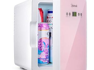 AstroAI Mini Fridge 6 Liter/8 Can Skincare Fridge for Bedroom - Upgraded Temperature Control Panel - AC/12V DC Thermoelectric Portable Cooler and Warmer for Skin Care