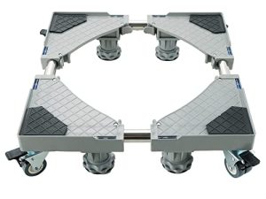 MYFULLY Adjustable Movable Furniture Dolly Roller Base with 4×2 Locking Rubber Swivel Wheels and 4 Strong Feet