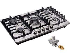 30 Inch Gas Cooktop LPG/NG Convertible 5 Burners Gas Stovetop Stainless Steel Gas Hob Built-In Gas Cooktop DM527-SA05 Gas Stovetop