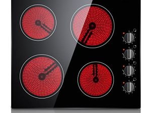 Karinear 4 Burner Electric Cooktop 24 Inch