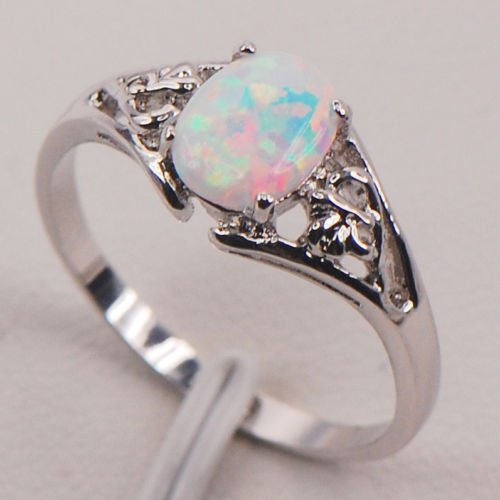Nongkhai shop White Fire Opal 925 Sterling Silver Gemstone Jewelry Ring Size 5 6 7 8 9 10 11 (11) Nongkhai shop White Fire Opal 925 Sterling Silver Gemstone Jewelry Ring Size 5 6 7 8 9 10 11 (11)