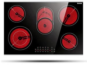 Karinear 8400W 30 Inch Electric Cooktop 5 Burners Ceramic Cooktop