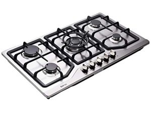 Deli-kit 34 inch Gas Cooktop Dual Fuel Sealed 5 Burners Stainless Steel Drop-In Gas Hob DK258-A05 Gas Cooker