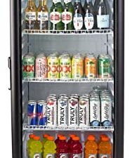 PremiumLevella PRF657DX Single Door Merchandiser Refrigerator-Upright Beverage Cooler-6.5 cu ft-Black