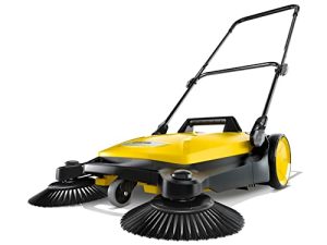 Karcher S 4 Twin Walk-Behind Outdoor Hand Push Floor Sweeper - 5.25 Gallon Capacity