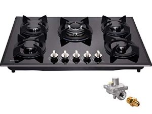30" Gas Cooktop Dual Fuel 5 Sealed Burners Gas Stovetop Tempered Glass Drop-In Gas Stove DM517-SA01 Gas Hob