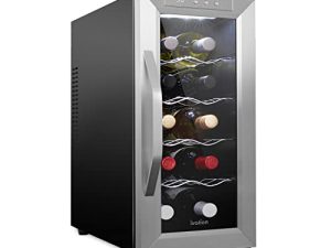 Schmécké 10 Bottle Thermoelectric Wine Cooler/Chiller - Stainless Steel - Counter Top Red & White Wine Cellar w/Digital Temperature