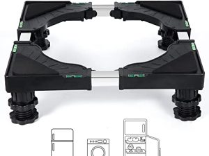 Nefish Mini Fridge Stand Universal Stand Base Adjustable Refrigerator Stand with 4 Strong Feet Washing Machine Pedestal Multi-Functional Base for Dryer (Black)