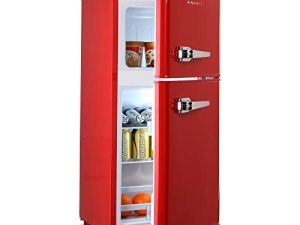 Anukis Compact Refrigerator 3.5 Cu Ft 2 Door Mini Fridge For Apartment/Dorm/Office/Family/Basement/Garage Retro Red