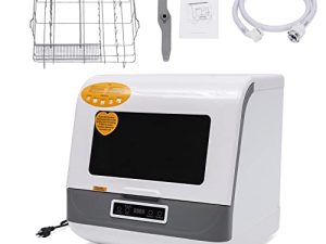 Portable Countertop Dishwasher Compact Mini Dishwasher 4 Programs Deep Cleaning Automatic Dishwasher for Apartment