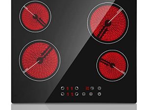 Karinear Drop-in 4 Burner Electric Cooktop 24 Inch Electric Radiant Cooktop