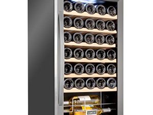 Schmécké 34 Bottle Compressor Wine Cooler Refrigerator w/Lock - Large Freestanding Wine Cellar For Red