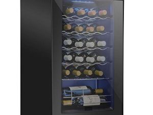 Schmecke 24 Bottle Compressor Wine Cooler Refrigerator w/Lock | Large Freestanding Wine Cellar | 41f-64f Digital Temperature Control Wine Fridge For Red