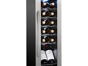 Schmécké 12 Bottle Compressor Wine Cooler Refrigerator w/Lock - Large Freestanding Wine Cellar For Red