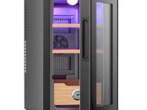 TELAM 25L Electric Cooler Temperature Adjustable 2 Spanish Cedar Shelves and 1 Drawer with 1 Small Cutter for Men Gift(100-150 capacity)