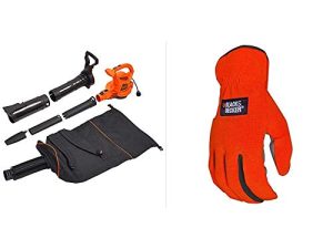 BLACK+DECKER Leaf Blower/Vacuum with Easy-Fit All Purpose Glove (BEBL7000 & BD505L)