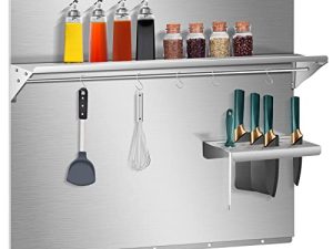 VEVOR Range Backsplash with Shelf 30 x 30.7 Inch Range Hood Wall Shield