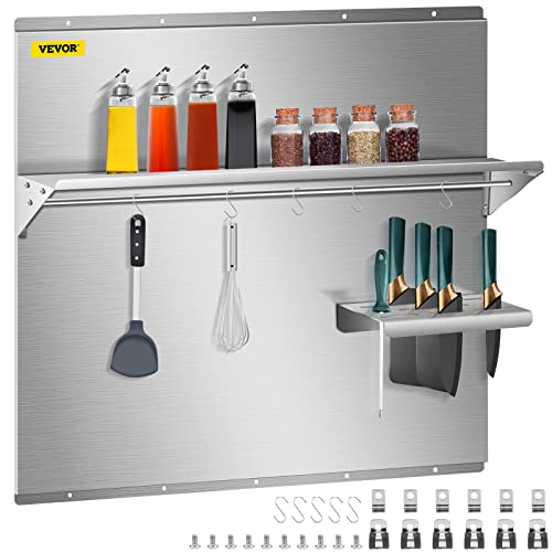 VEVOR Range Backsplash with Shelf 30 x 30.7 Inch Range Hood Wall Shield VEVOR Range Backsplash with Shelf 30 x 30.7 Inch Range Hood Wall Shield
